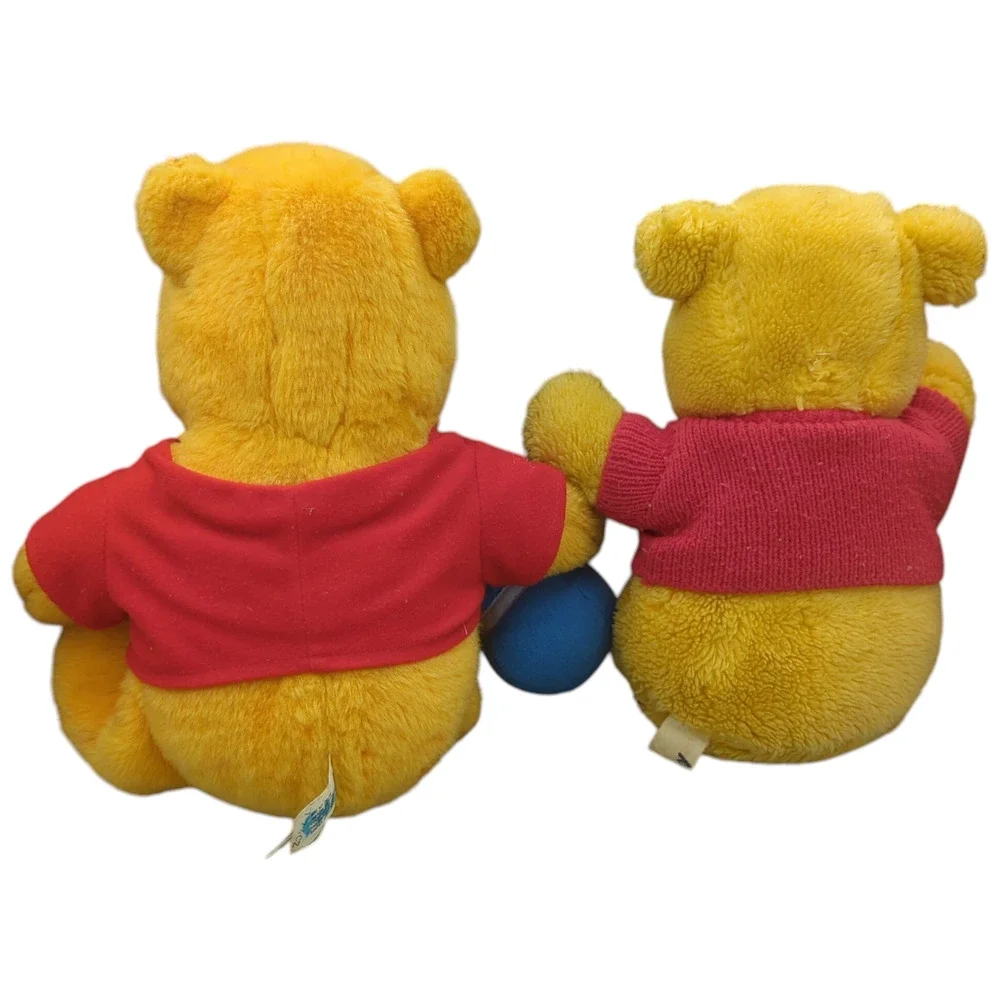 Vintage Winnie Pooh‎ Plush 1994 Mattel With Honey Pot Plush 2002 Disney Pooh